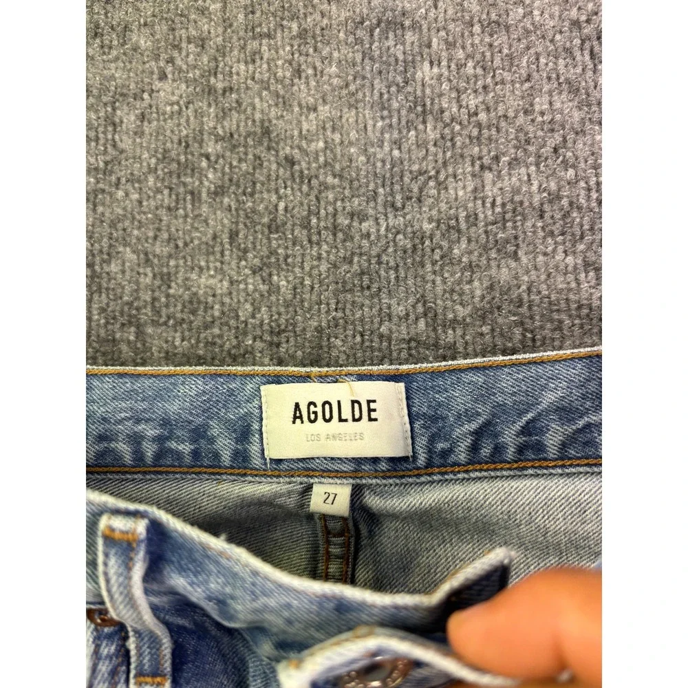 AGOLDE Straight Leg Jeans Womens 27 Light Wash High Rise Button Fly‎ Denim